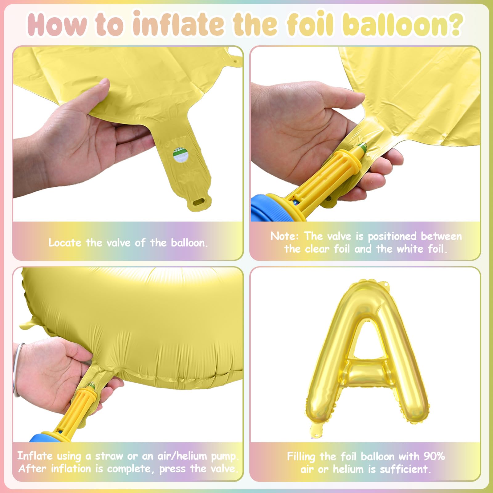 Paready 29-Piece Pastel Happy Birthday Balloon Set with 3D Aluminum Banner and Foil Balloons