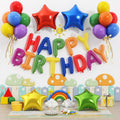 Paready 29-Piece Rainbow Happy Birthday Balloon Set – Foil Banner, Star Balloons & Latex Balloons for Party Decorations