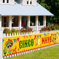 Partico Copper Cinco de Mayo Banner - Large 9.8x1.5 ft Polyester Fiesta Decoration for Parties, Baby Showers, Birthdays
