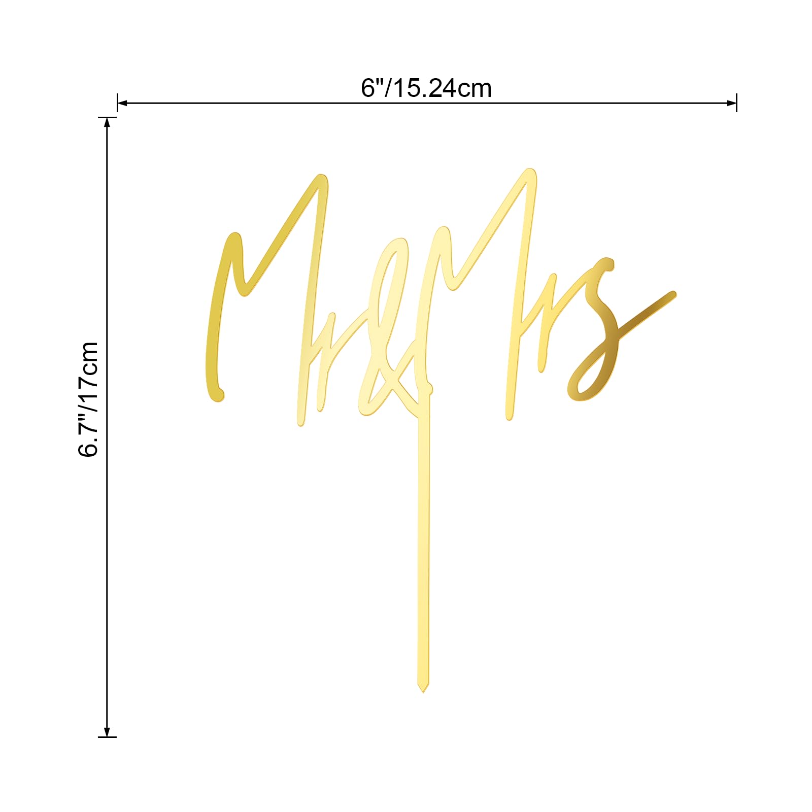 Party to Be Mr & Mrs Wedding Cake Topper – Golden Acrylic (Design 04)