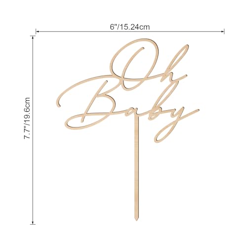 Party to Be Oh Baby Wood Cake Topper – Baby Shower & Gender Reveal Decoration (Design 03)