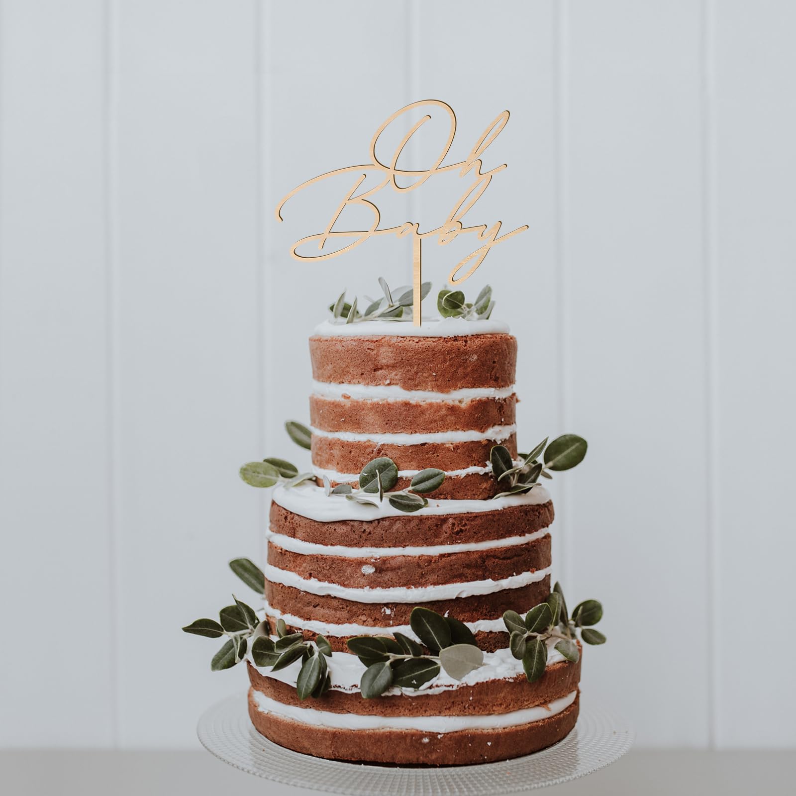 Party to Be Oh Baby Wood Cake Topper – Baby Shower & Gender Reveal Decoration (Design 03)