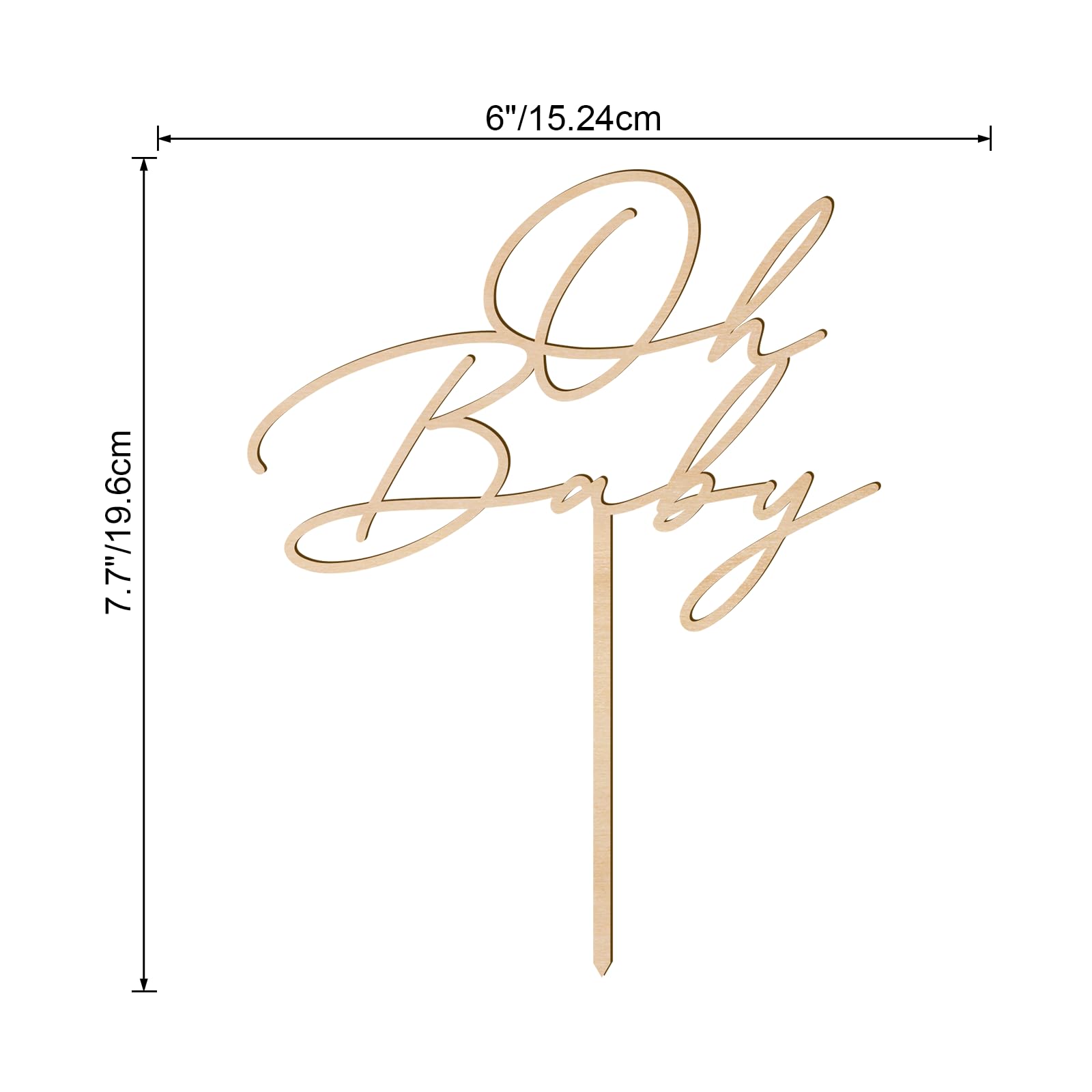 Party to Be Oh Baby Wood Cake Topper – Baby Shower & Gender Reveal Decoration (Design 03)