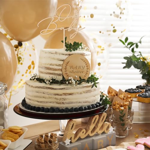 Party to Be Oh Baby Wood Cake Topper – Baby Shower & Gender Reveal Decoration (Design 03)