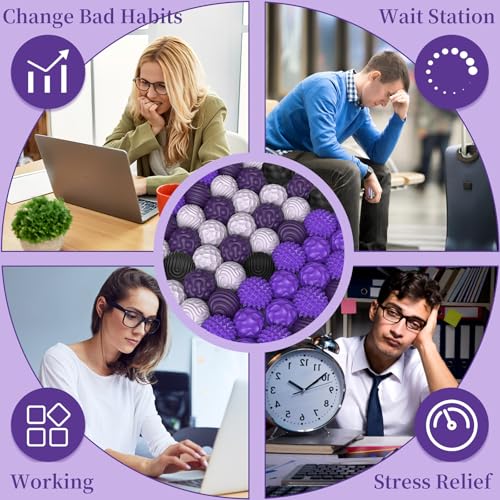 PARTY TONIGHT Silicone Magnetic Balls (8-Pack) - Quiet Fidget Toys for Adults & Teens with Textured Stress Relief