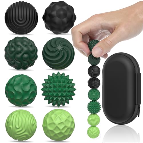 PARTY TONIGHT Silicone Magnetic Balls – 8 Pack Textured Fidget Toys for Stress Relief & Anxiety (ADHD, Autism)