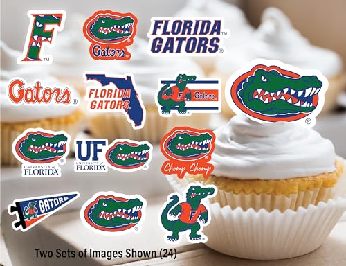 PartyKandy 24-Pack University of Florida Cupcake Toppers for Game Day, Graduation, and Birthday Parties