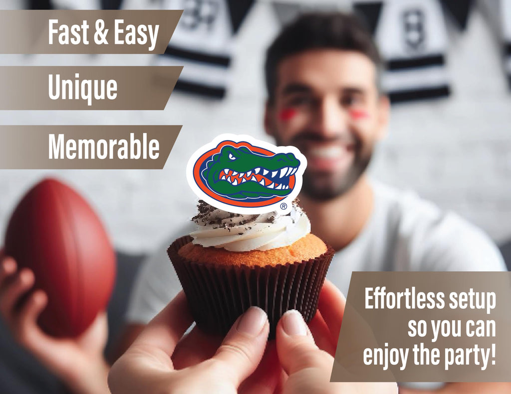 PartyKandy 24-Pack University of Florida Cupcake Toppers for Game Day, Graduation, and Birthday Parties