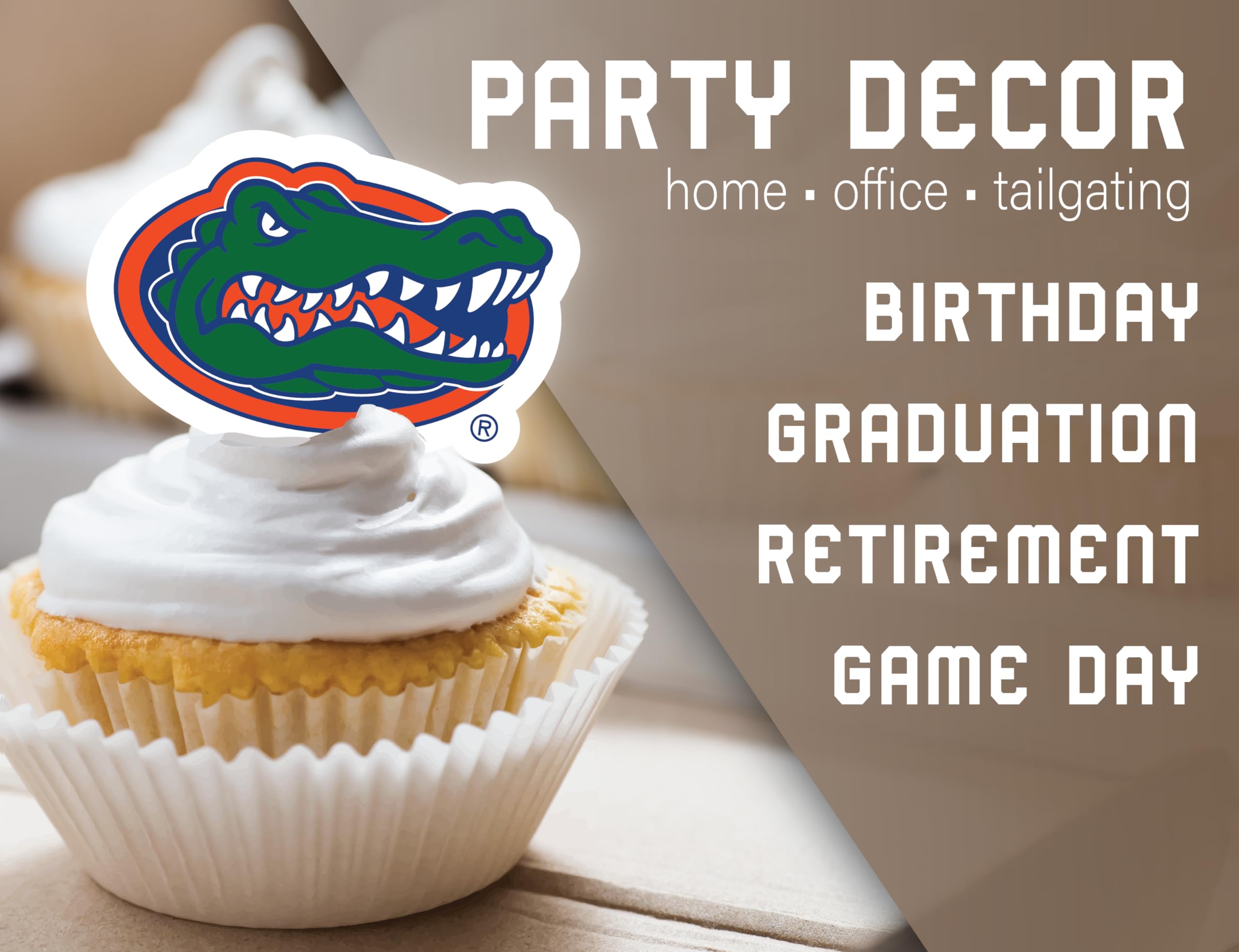 PartyKandy 24-Pack University of Florida Cupcake Toppers for Game Day, Graduation, and Birthday Parties