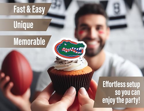 PartyKandy 24-Pack University of Florida Cupcake Toppers for Game Day, Graduation, and Birthday Parties