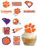 PartyKandy Clemson Tigers Cupcake Toppers – 24 Preassembled Party Decorations for Football, Birthday, Graduation