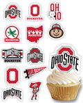 PartyKandy Ohio State Buckeyes Cupcake Toppers (24 Pack) – Game Day, Graduation, Birthday Decor