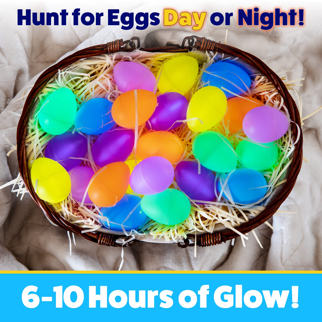 PartySticks 192-Piece Pink Glow-in-the-Dark Easter Egg Hunt Set - 48 Glow Eggs & 144 Mini Glow Sticks for Kids, Teens, Adults
