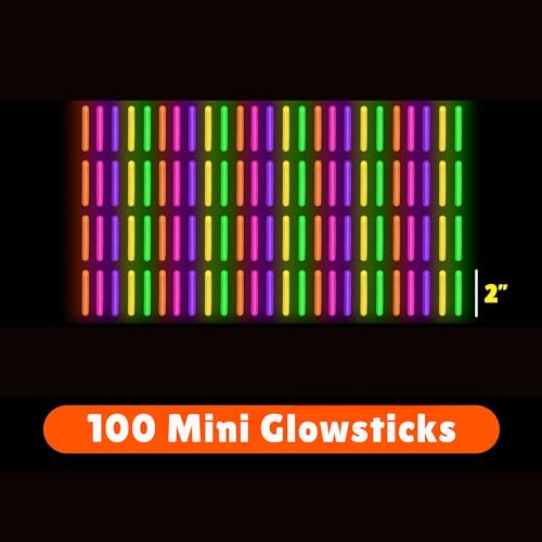 PartySticks 200 Pack Mini Glow Sticks - 2-Inch, 5 Colors, 6-10 Hour Glow for Parties and Easter
