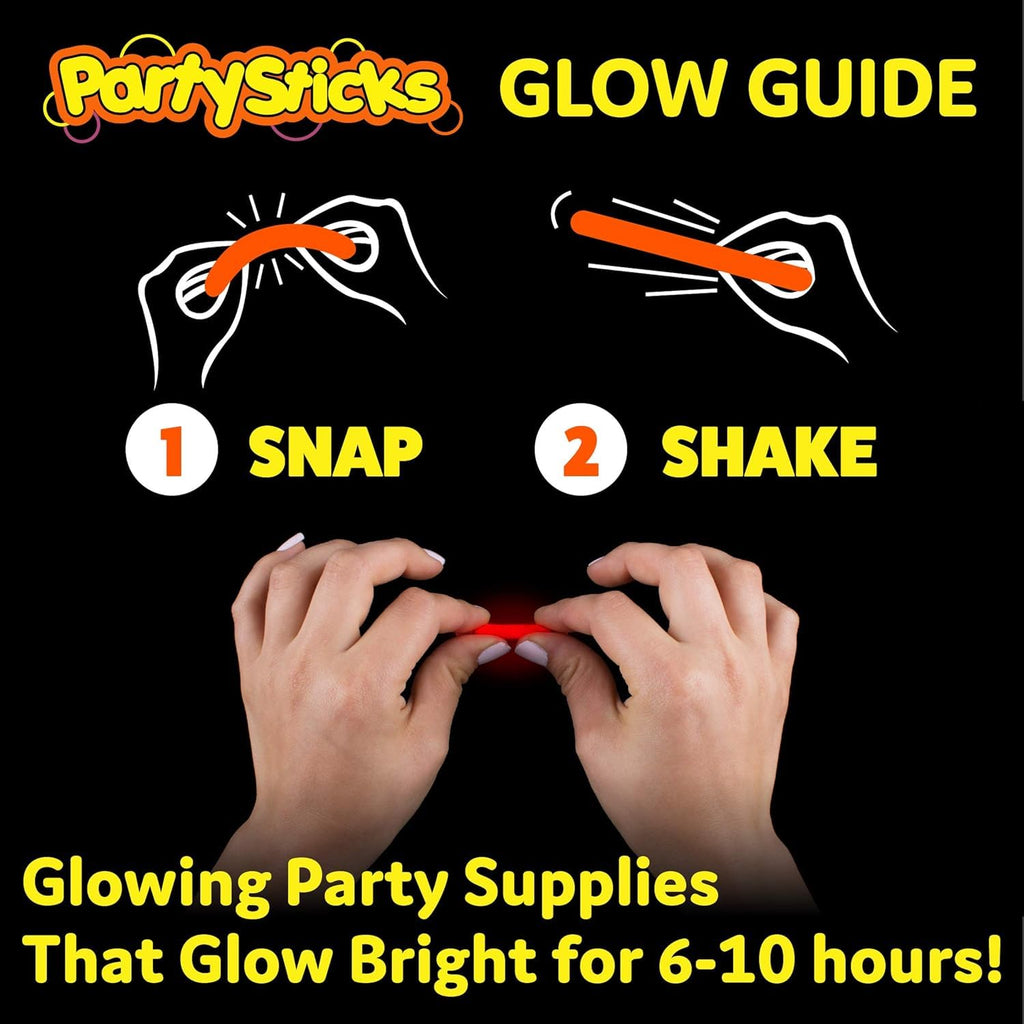 PartySticks 200 Pack Mini Glow Sticks - 2-Inch, 5 Colors, 6-10 Hour Glow for Parties and Easter