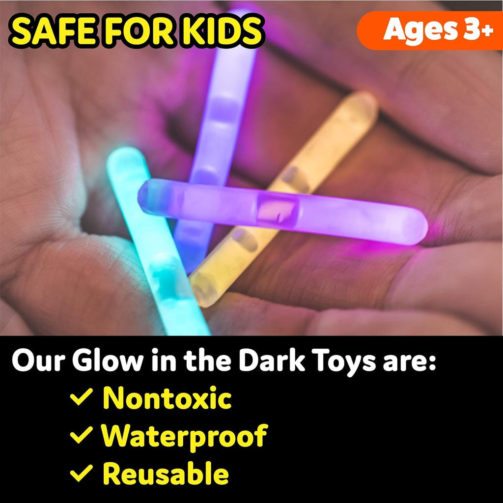 PartySticks 200 Pack Mini Glow Sticks - 2-Inch, 5 Colors, 6-10 Hour Glow for Parties and Easter