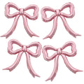 PartyXpress 4-Piece Pink Bow Foil Balloons Set – Mylar Balloons for Baby Showers, Bachelorette & Coquette Parties