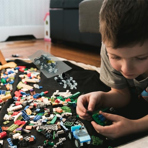 Pasacho Wheels and Axles Set – 122 Pieces Compatible Building Blocks Car Parts Chassis Tires