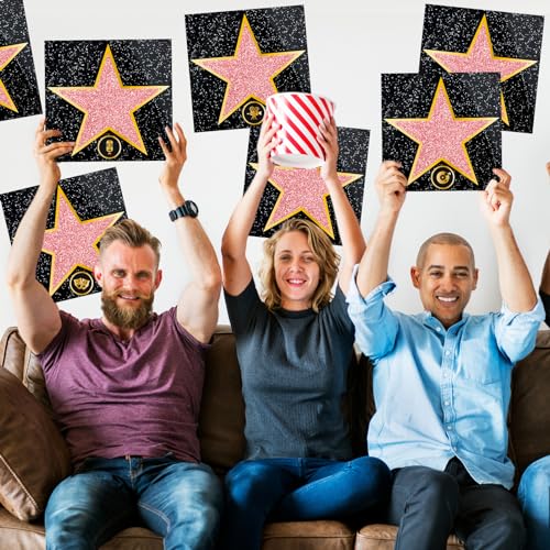 Pasimy 25 Movie Star Stickers + Round Stickers with Markers for Red Carpet Party