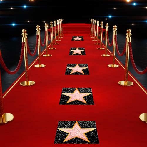 Pasimy 25 Movie Star Stickers + Round Stickers with Markers for Red Carpet Party