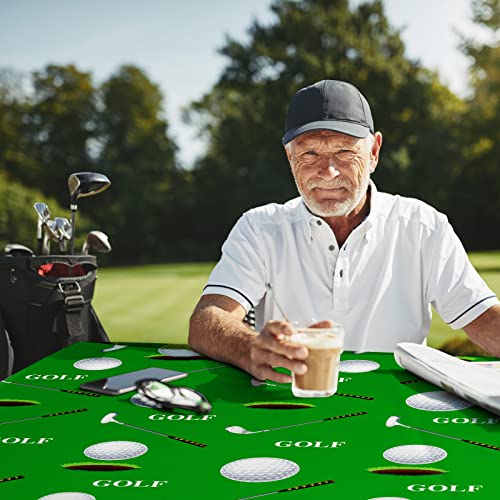 Patelai 3-Pack Golf Tablecloths - 86x51 Inch Disposable Plastic Table Covers for Golf Themed Parties and Events