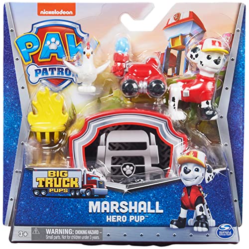 PAW Patrol Big Hero Puppies Marshall Figure with Snap-On Drone & Rescue Animal