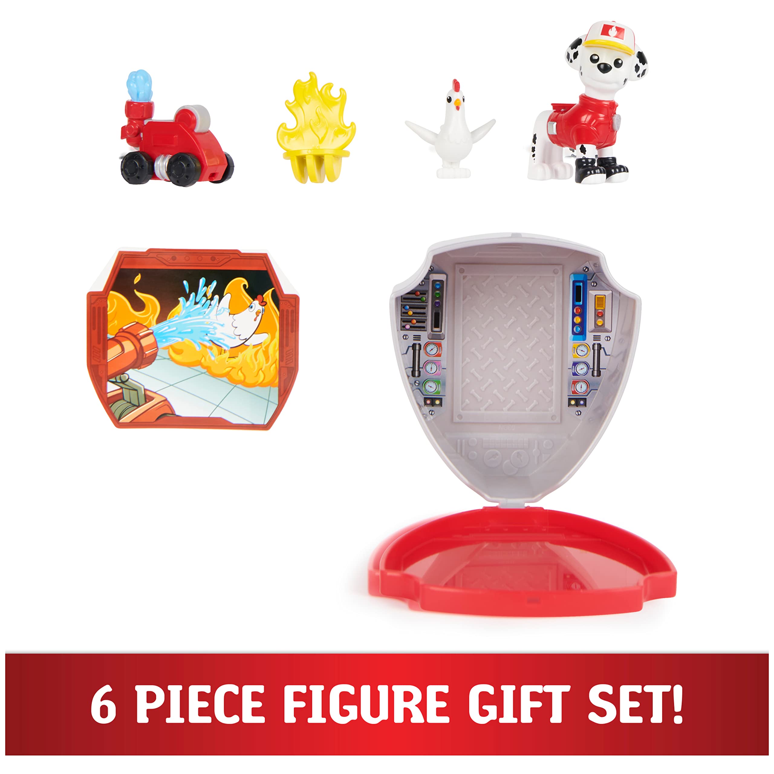 PAW Patrol Big Hero Puppies Marshall Figure with Snap-On Drone & Rescue Animal