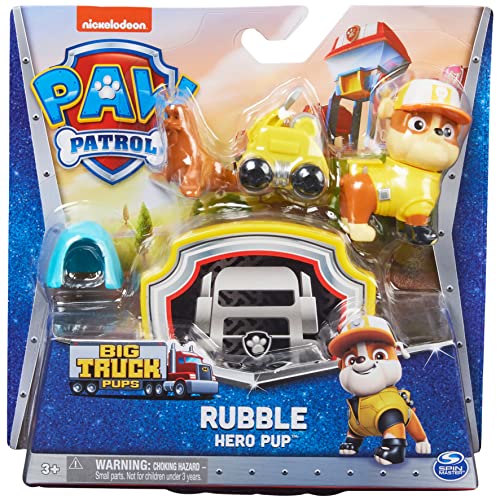 PAW Patrol Big Truck Pups Rubble Action Figure with Launching Rescue Drone and Command Platform