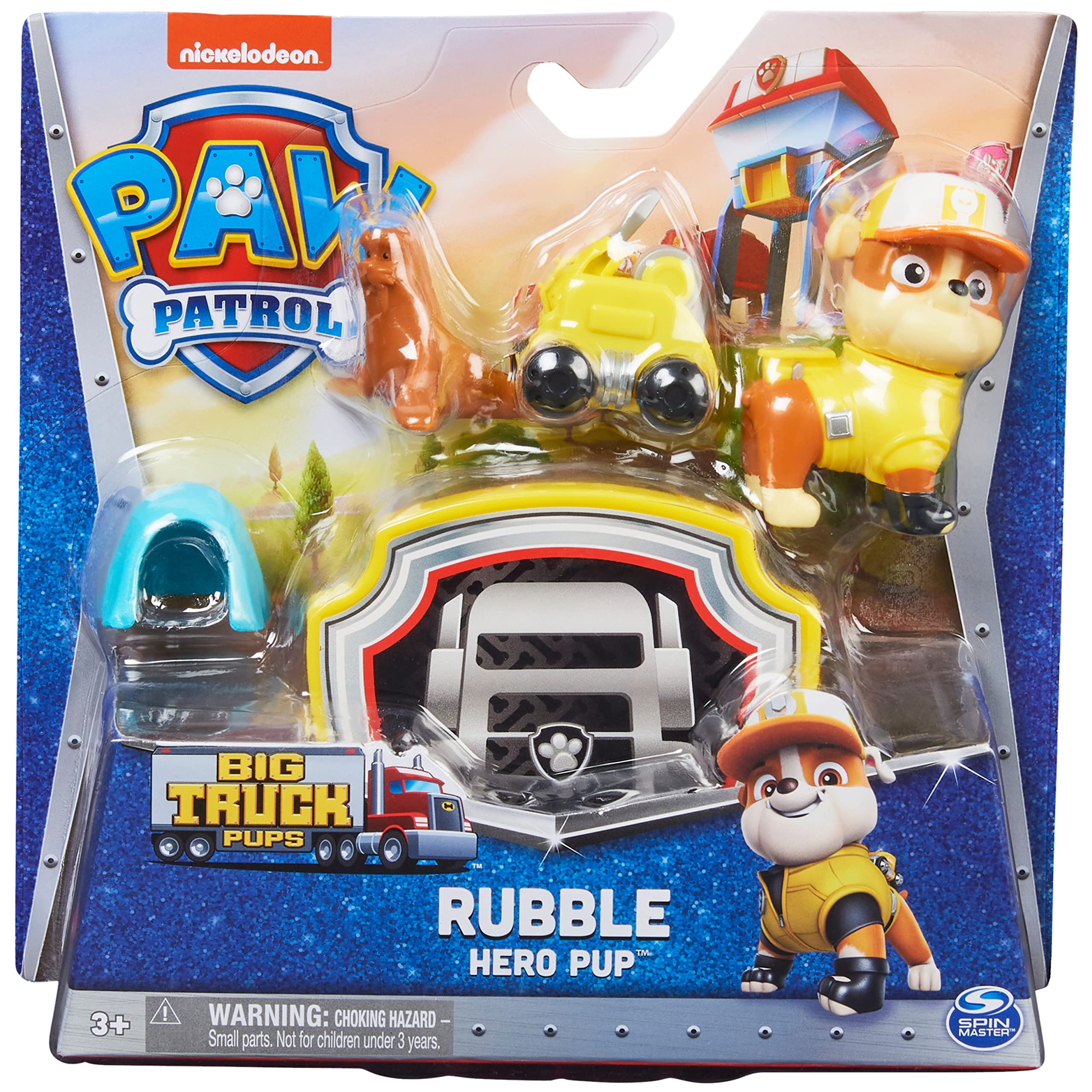 PAW Patrol Big Truck Pups Rubble Action Figure with Launching Rescue Drone and Command Platform
