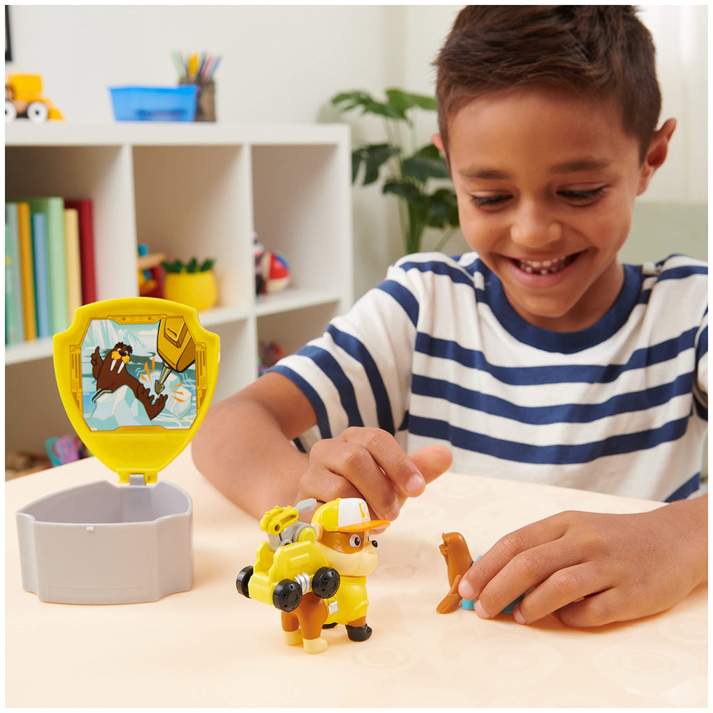 PAW Patrol Big Truck Pups Rubble Action Figure with Launching Rescue Drone and Command Platform