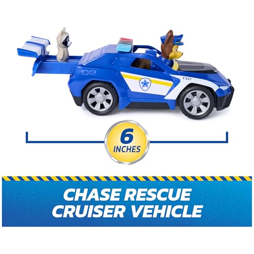 PAW Patrol Chase Rescue Cruiser – Police Car with Pull-Back Action, 2 Figures, Ages 3+