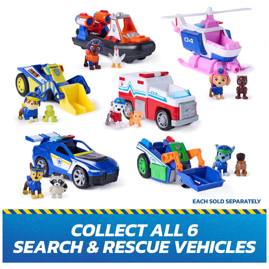 PAW Patrol Chase Rescue Cruiser – Police Car with Pull-Back Action, 2 Figures, Ages 3+