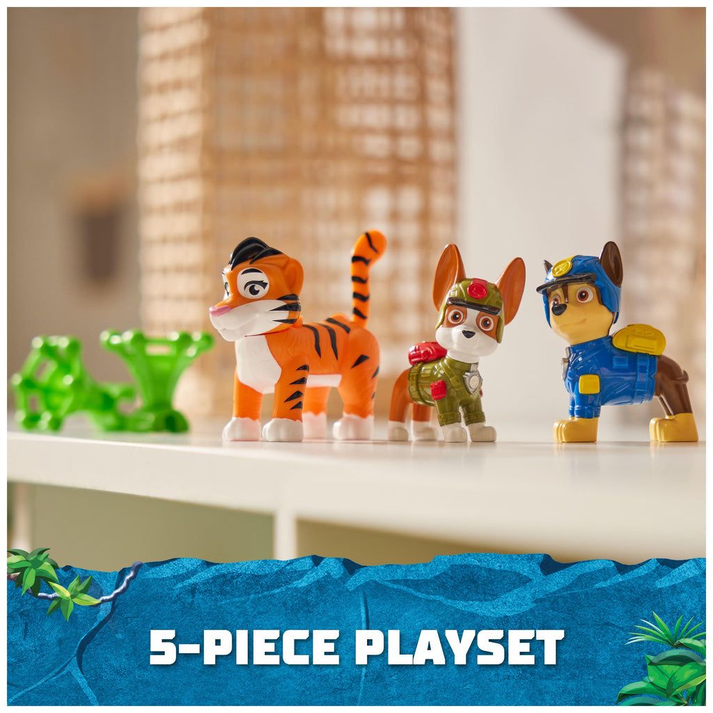 PAW Patrol Jungle Pups Chase, Tracker & Tiger Action Figures with Projectile Launcher - 3-Pack for Kids Ages 3+