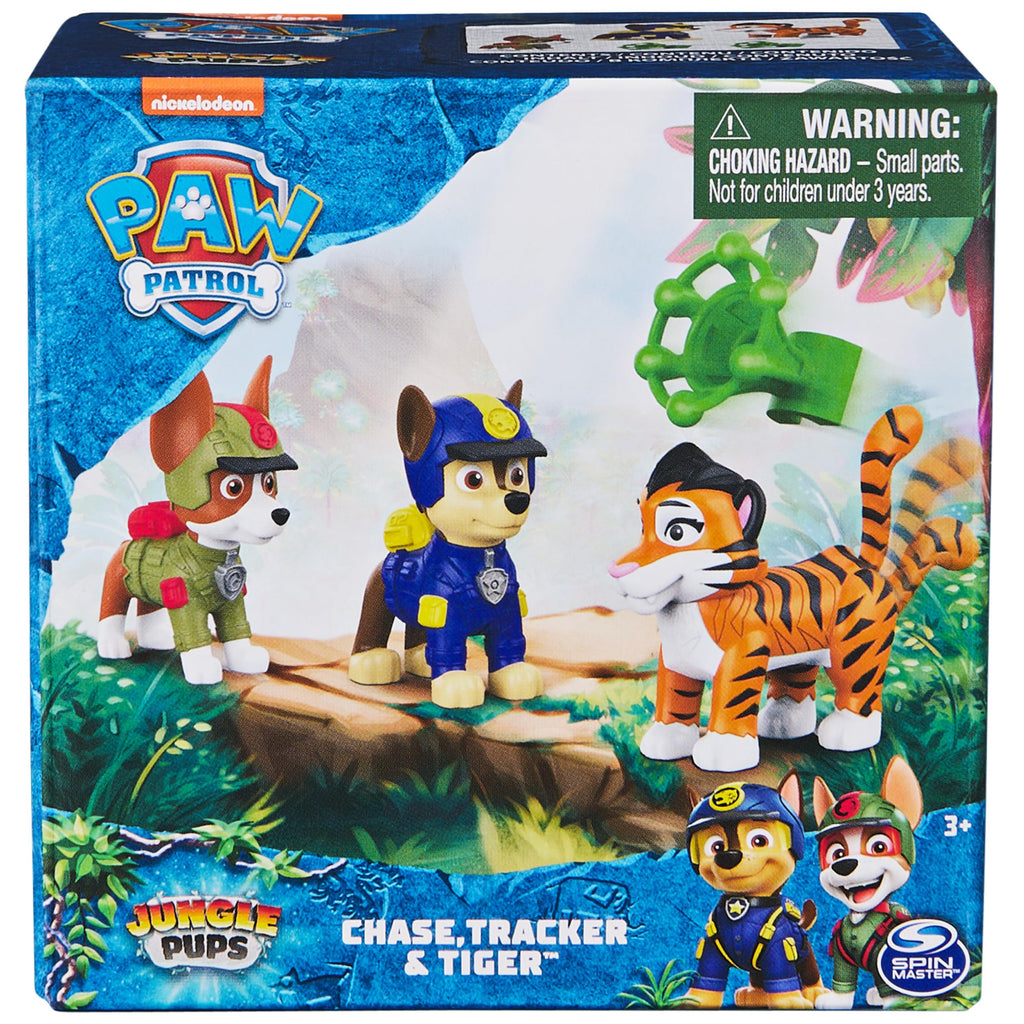 PAW Patrol Jungle Pups Chase, Tracker & Tiger Action Figures with Projectile Launcher - 3-Pack for Kids Ages 3+