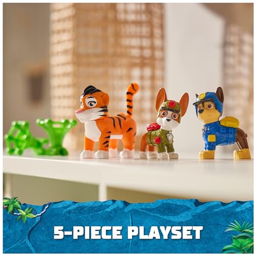 PAW Patrol Jungle Pups Chase, Tracker & Tiger Action Figures with Projectile Launcher - 3-Pack for Kids Ages 3+