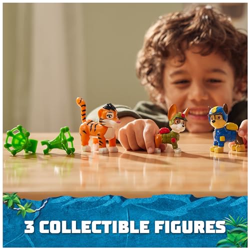 PAW Patrol Jungle Pups Chase, Tracker & Tiger Action Figures with Projectile Launcher - 3-Pack for Kids Ages 3+