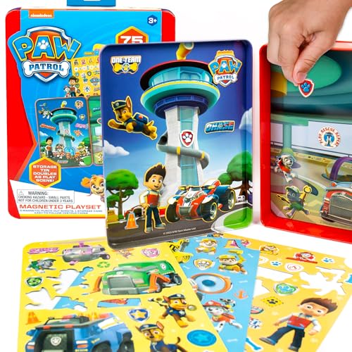 Paw Patrol Magnetic Playset - 75 Mix & Match Magnets in 2-in-1 Storage Tin