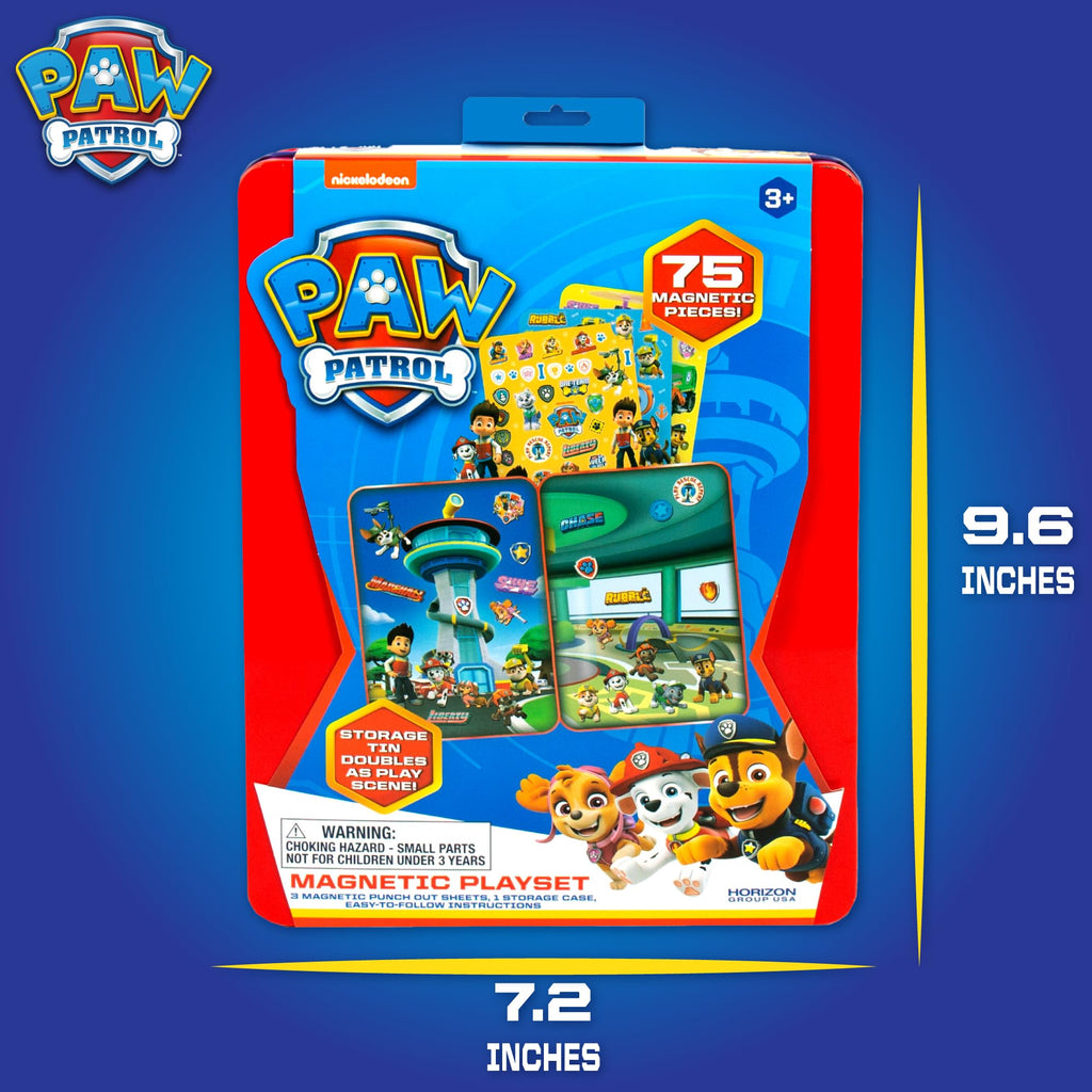 Paw Patrol Magnetic Playset - 75 Mix & Match Magnets in 2-in-1 Storage Tin