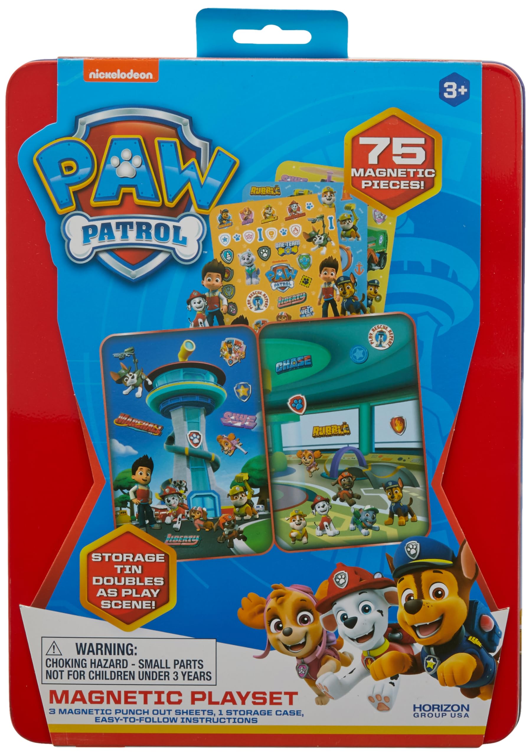 Paw Patrol Magnetic Playset - 75 Mix & Match Magnets in 2-in-1 Storage Tin