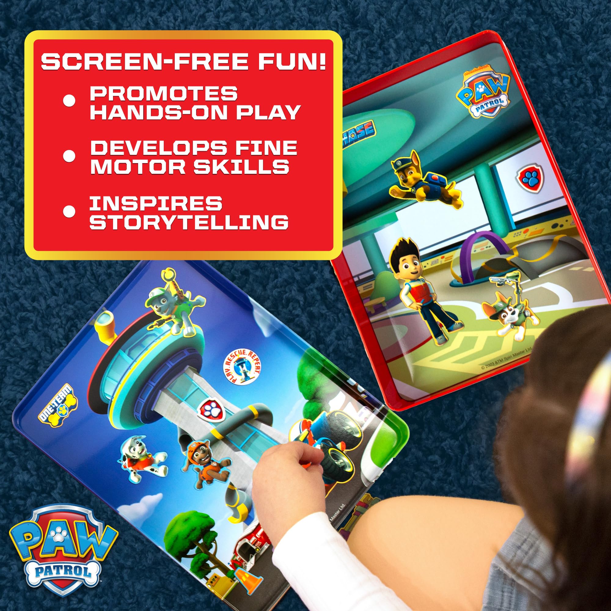 Paw Patrol Magnetic Playset - 75 Mix & Match Magnets in 2-in-1 Storage Tin