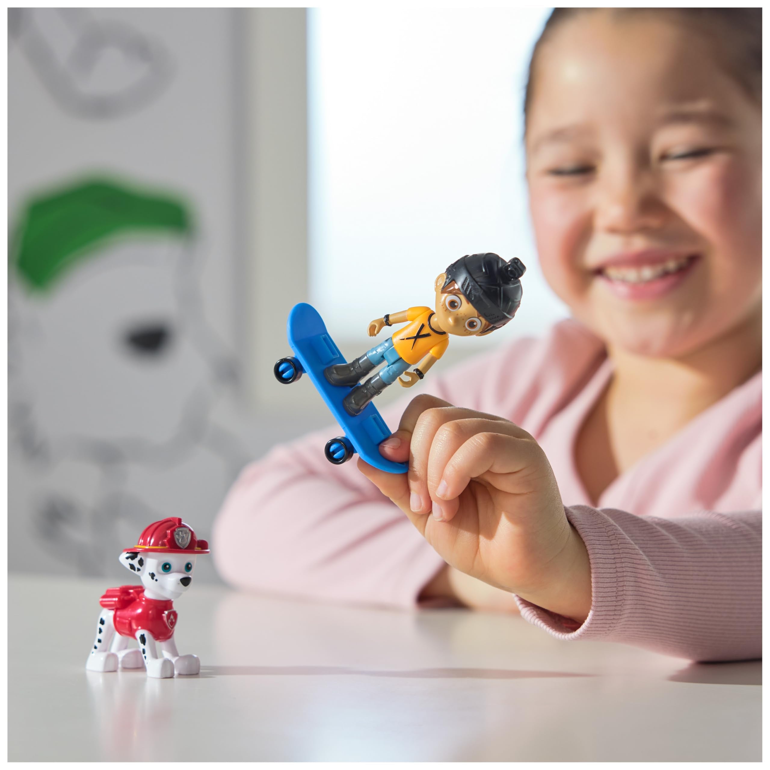 PAW Patrol Marshall & Daring Danny X Action Figures Set with Skateboard - Pretend Play Toy for Kids Ages 3 and Up