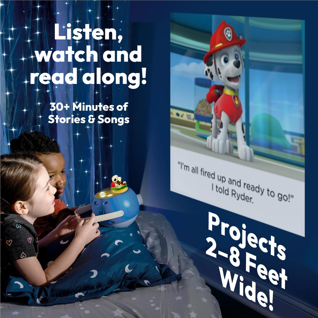 PAW Patrol Marshall Figurine Cartridge – 5 Stories & 5 Songs for Luna Storytime Projector, Ages 3+