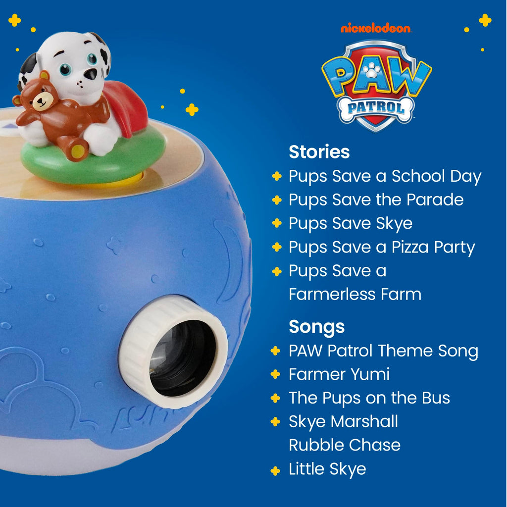 PAW Patrol Marshall Figurine Cartridge – 5 Stories & 5 Songs for Luna Storytime Projector, Ages 3+