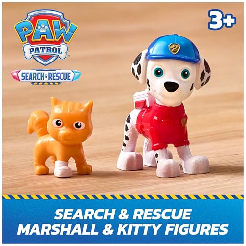 PAW Patrol Marshall Rescue Responder Vehicle with 2 Figures – 6-Inch Pull-Back Toy Truck, Ages 3+