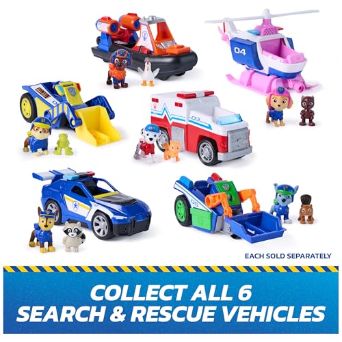 PAW Patrol Marshall Rescue Responder Vehicle with 2 Figures – 6-Inch Pull-Back Toy Truck, Ages 3+