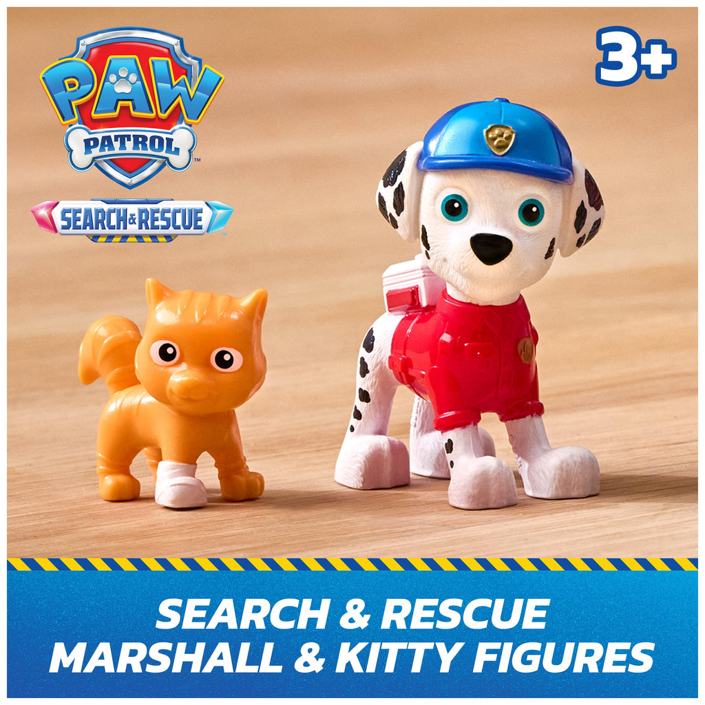 PAW Patrol Marshall Rescue Responder Vehicle with 2 Figures – 6-Inch Pull-Back Toy Truck, Ages 3+