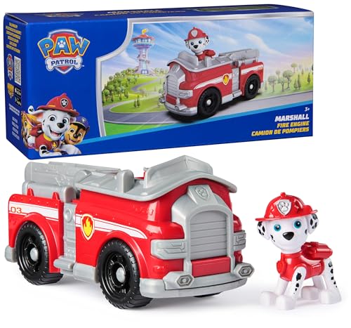 Paw Patrol Marshall's Firetruck Toy Vehicle with Collectible Action Figure, Sustainably Made, Ages 3+