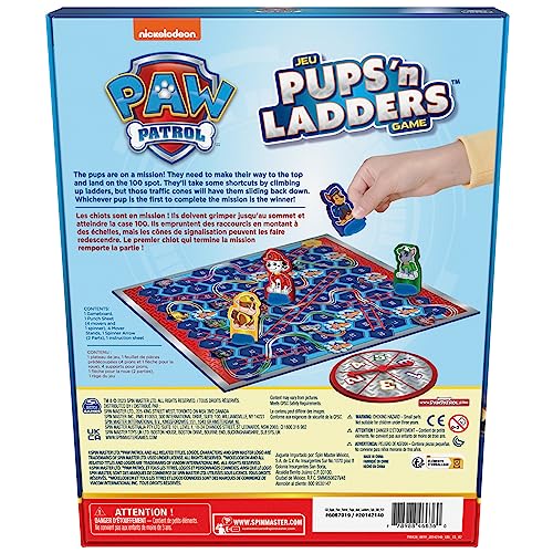 PAW Patrol Pups 'N Ladders Board Game – Spin Master Family Game for Ages 4+