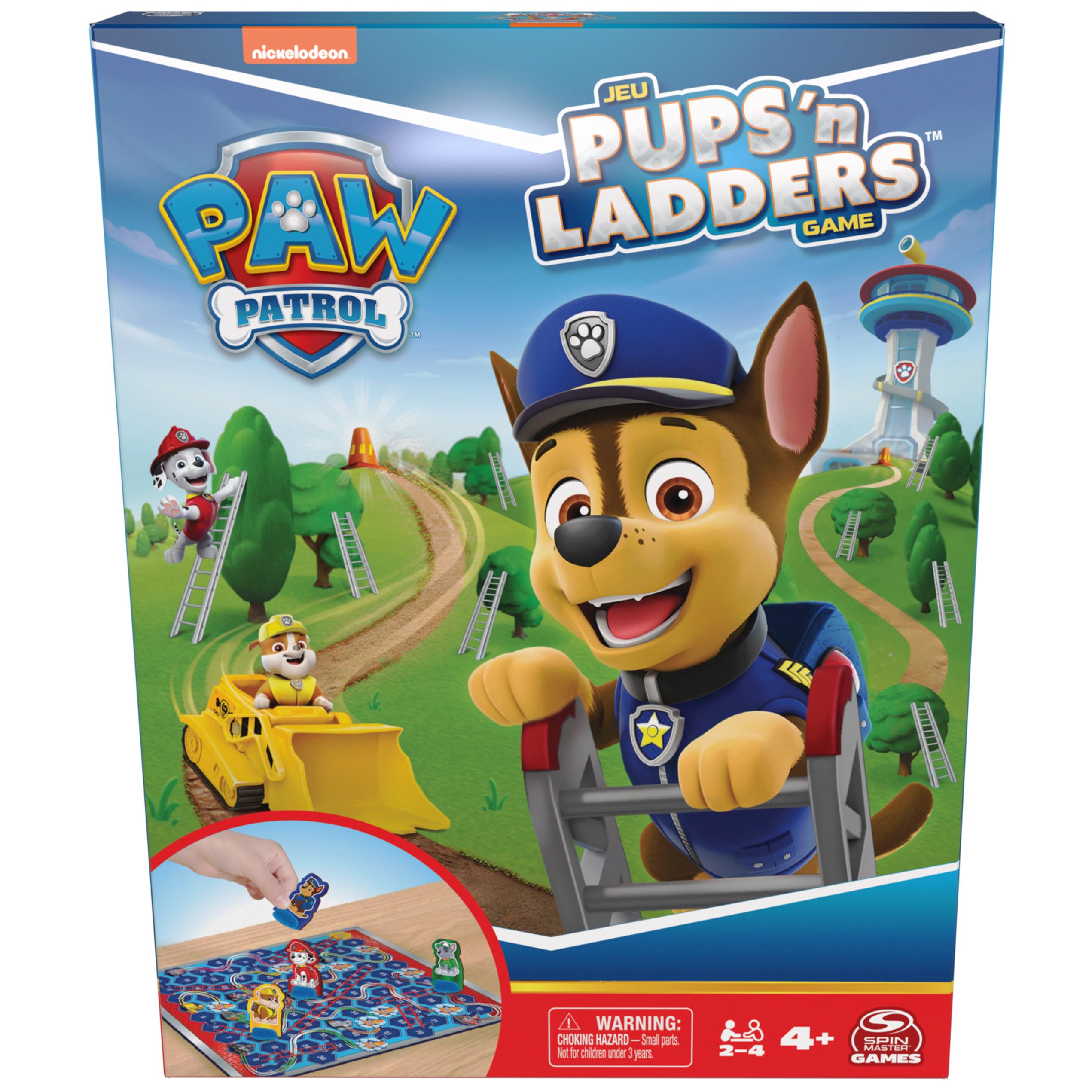 PAW Patrol Pups 'N Ladders Board Game – Spin Master Family Game for Ages 4+