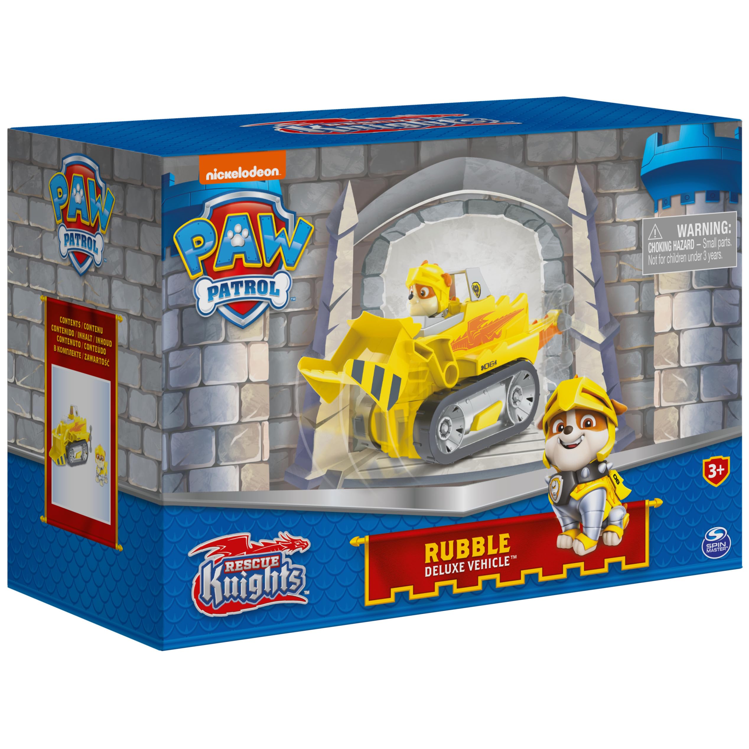 Paw Patrol Rescue Knights Rubble Transforming Toy Car and Figure Set - Ages 3+